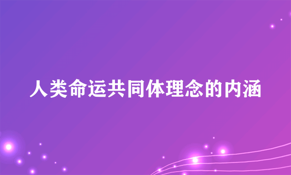 人类命运共同体理念的内涵