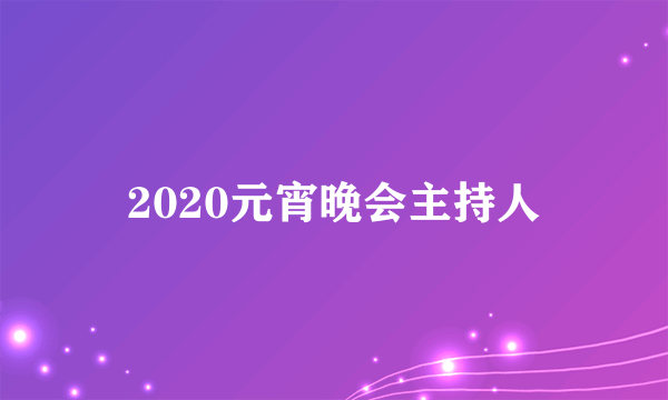 2020元宵晚会主持人