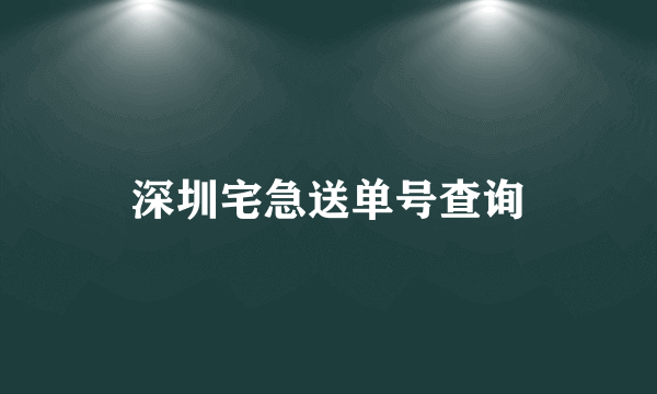 深圳宅急送单号查询