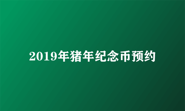 2019年猪年纪念币预约