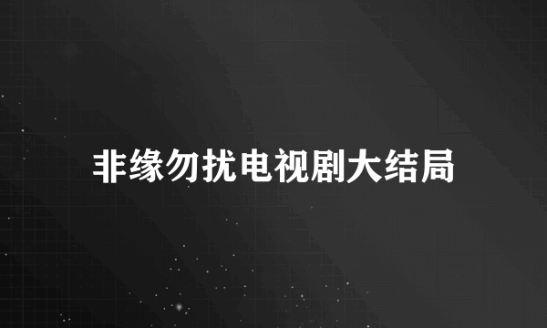 非缘勿扰电视剧大结局