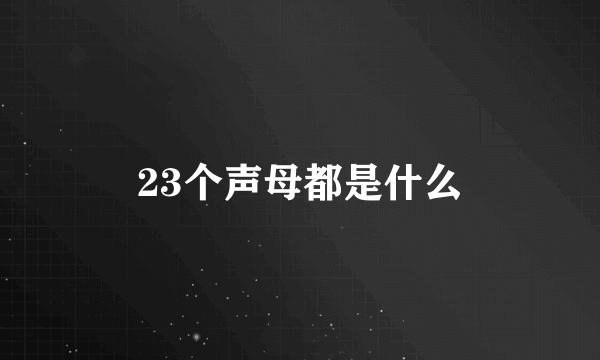 23个声母都是什么