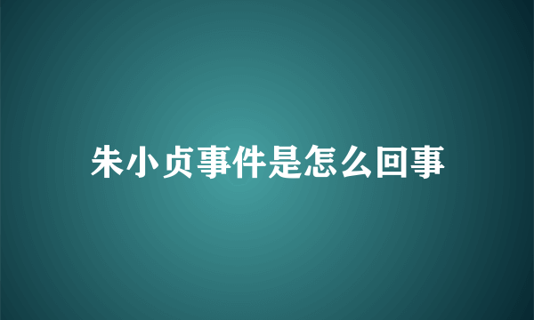 朱小贞事件是怎么回事