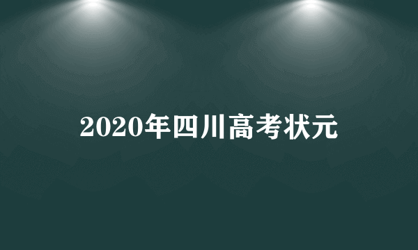 2020年四川高考状元