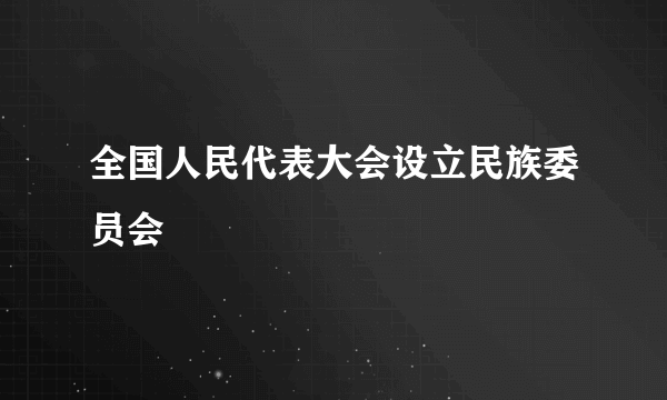 全国人民代表大会设立民族委员会