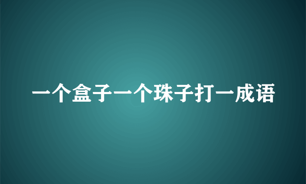 一个盒子一个珠子打一成语