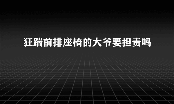 狂踹前排座椅的大爷要担责吗