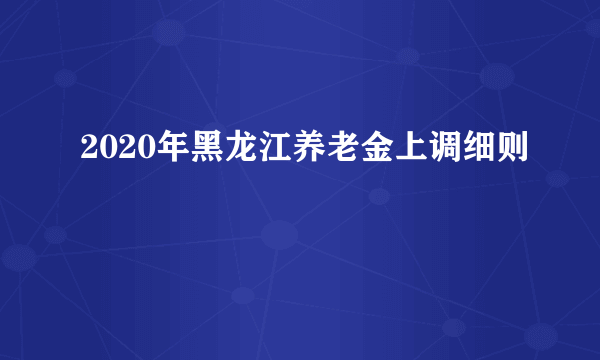 2020年黑龙江养老金上调细则