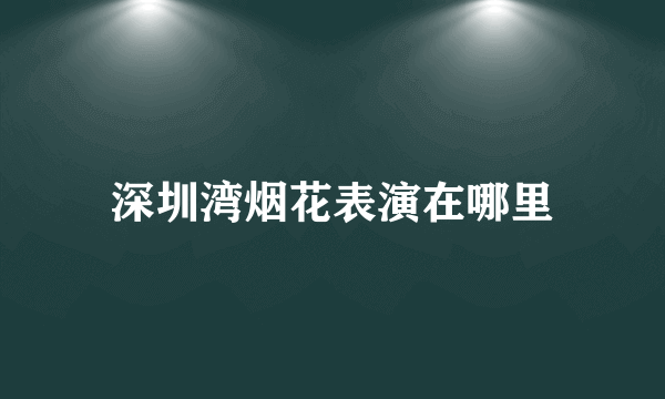 深圳湾烟花表演在哪里