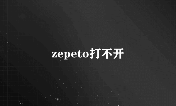 zepeto打不开