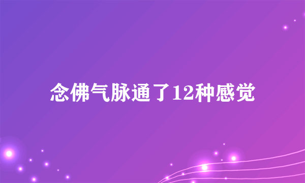 念佛气脉通了12种感觉