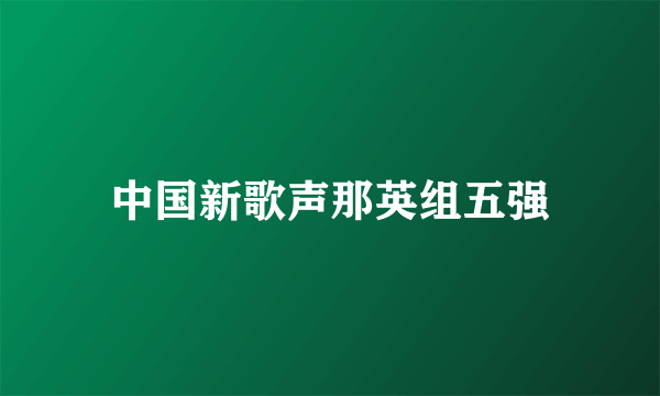 中国新歌声那英组五强