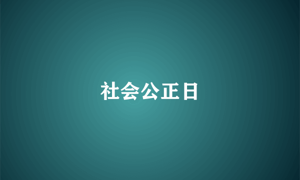 社会公正日