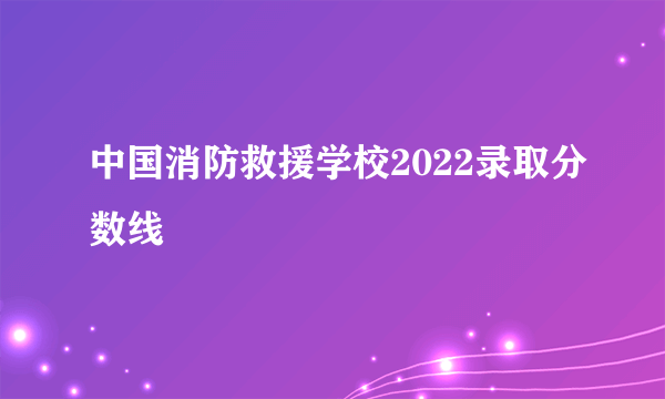 中国消防救援学校2022录取分数线