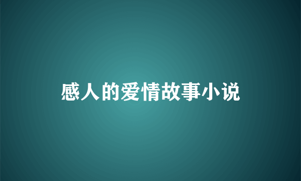 感人的爱情故事小说