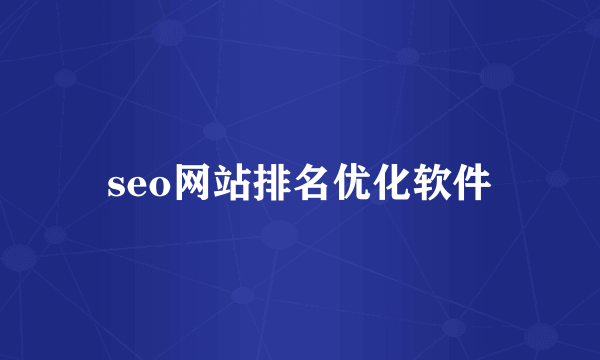 seo网站排名优化软件