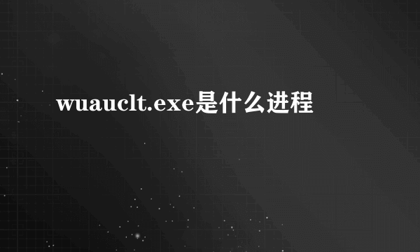 wuauclt.exe是什么进程