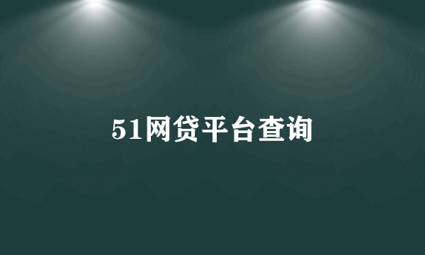 51网贷平台查询