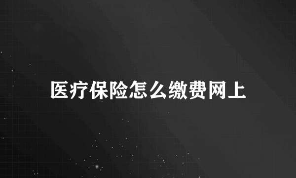 医疗保险怎么缴费网上