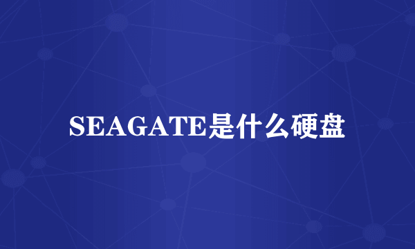 SEAGATE是什么硬盘