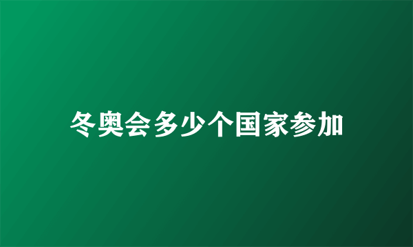 冬奥会多少个国家参加