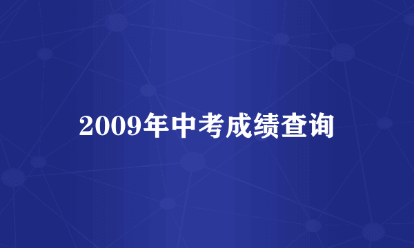 2009年中考成绩查询