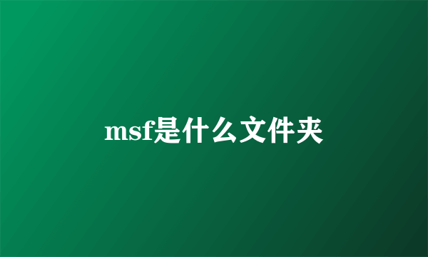 msf是什么文件夹