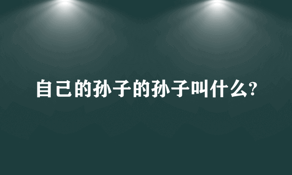 自己的孙子的孙子叫什么?