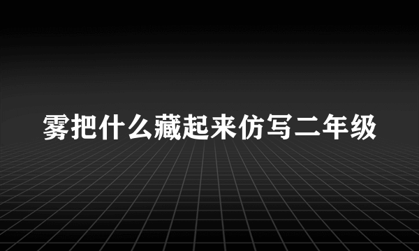 雾把什么藏起来仿写二年级