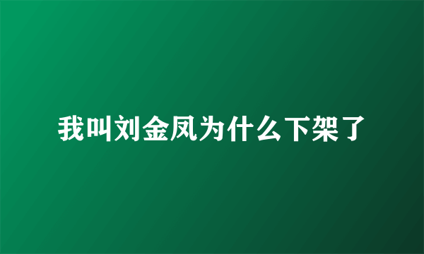 我叫刘金凤为什么下架了