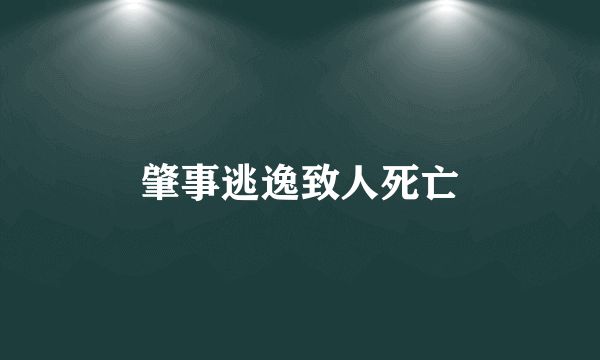 肇事逃逸致人死亡