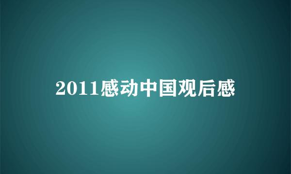 2011感动中国观后感