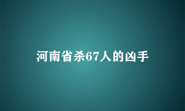 河南省杀67人的凶手