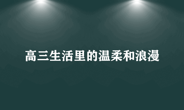 高三生活里的温柔和浪漫