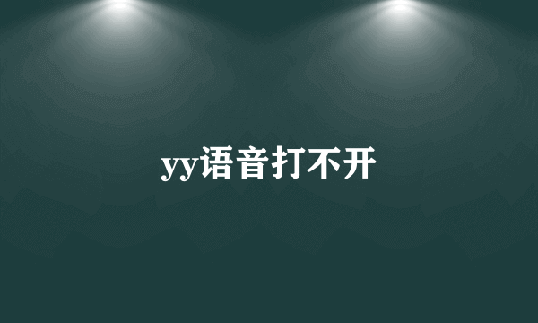 yy语音打不开