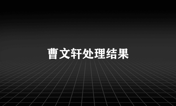 曹文轩处理结果