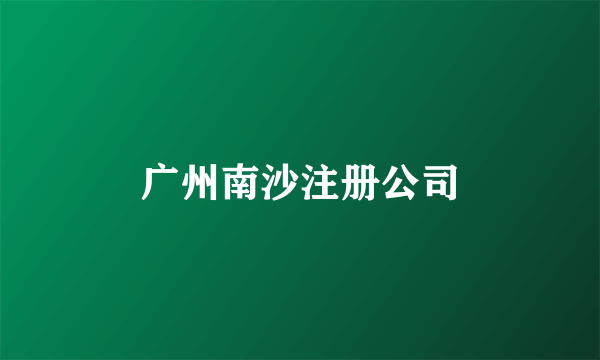 广州南沙注册公司