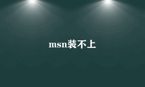 msn装不上