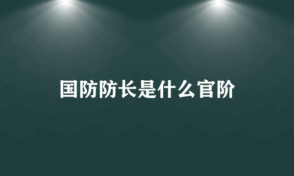 国防防长是什么官阶