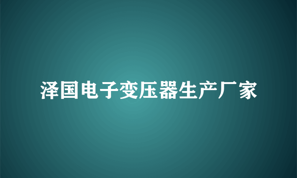 泽国电子变压器生产厂家