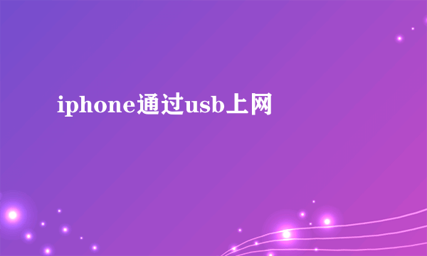 iphone通过usb上网