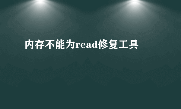 内存不能为read修复工具