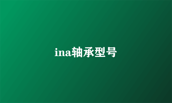 ina轴承型号