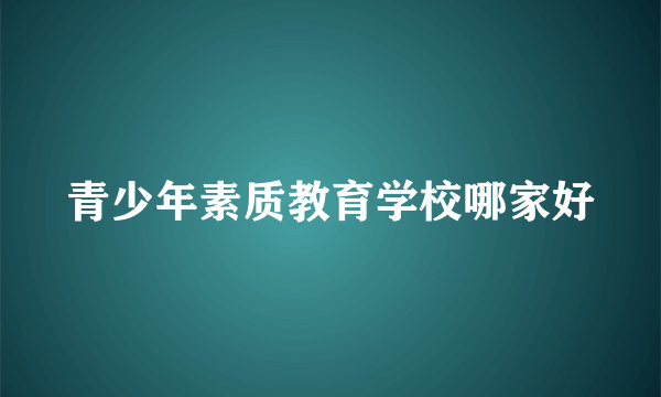 青少年素质教育学校哪家好