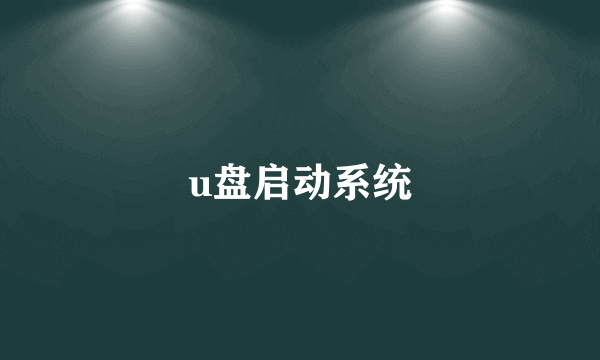 u盘启动系统