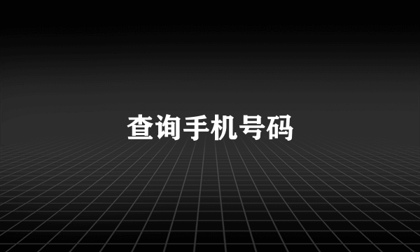 查询手机号码