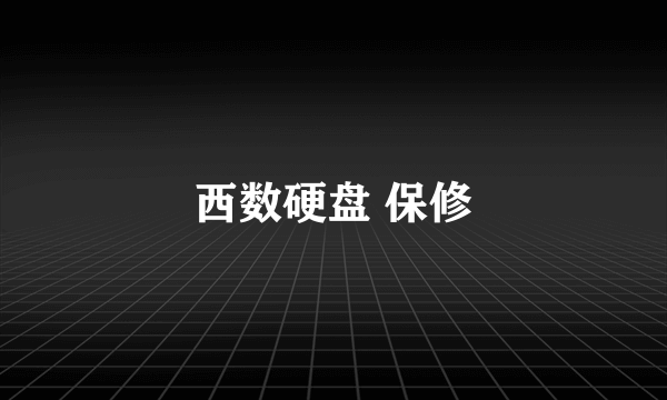 西数硬盘 保修