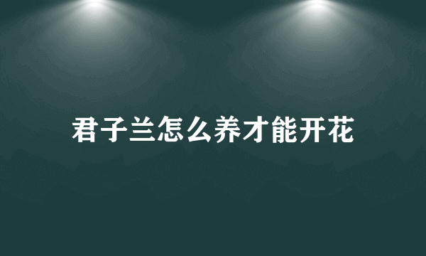 君子兰怎么养才能开花