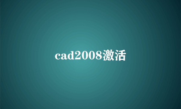 cad2008激活