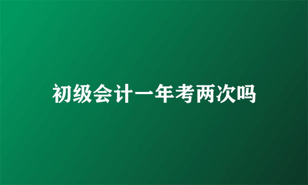 初级会计一年考两次吗